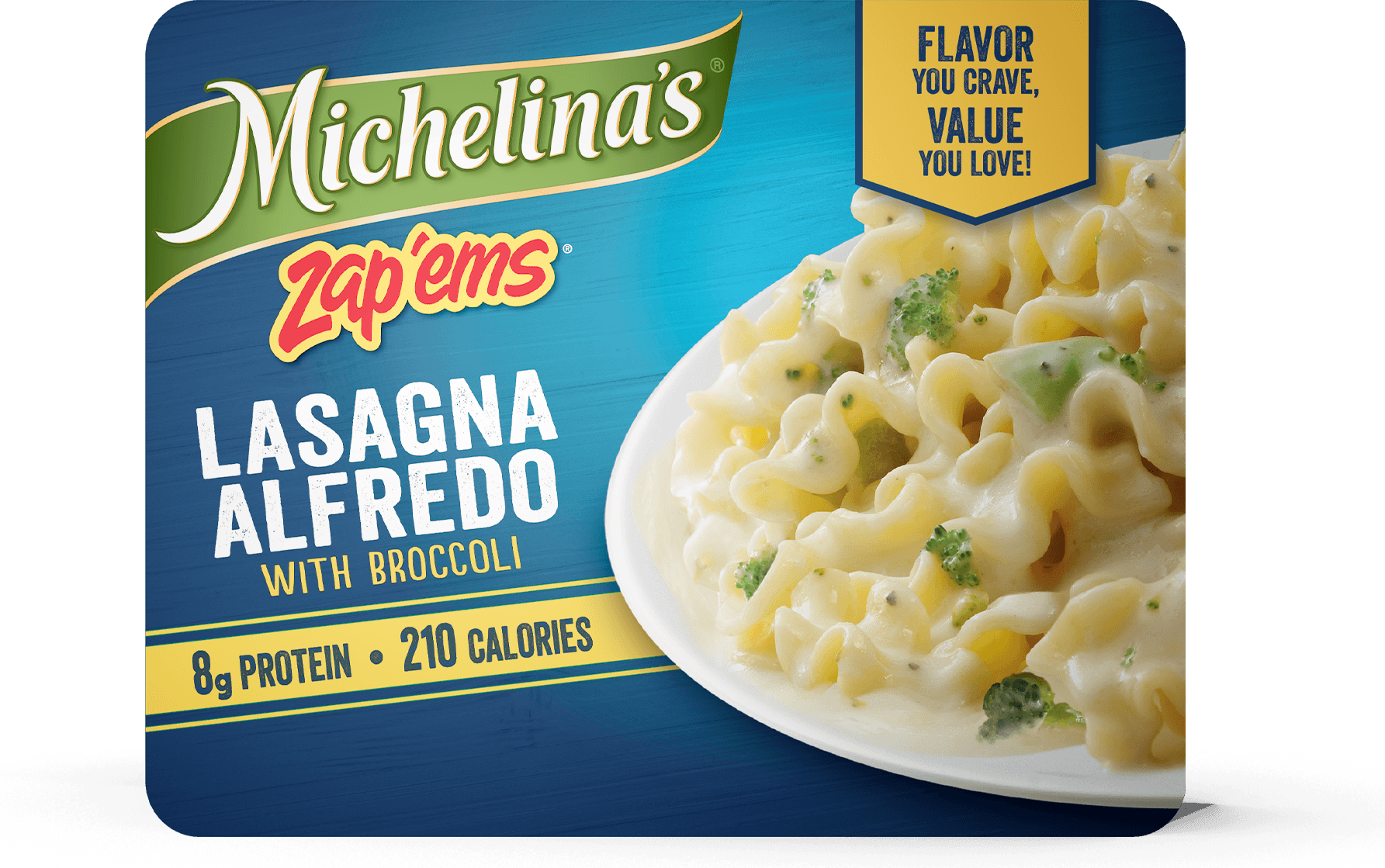 Zap'ems Lasagna Alfredo with Broccoli Michelina's Frozen Entrees