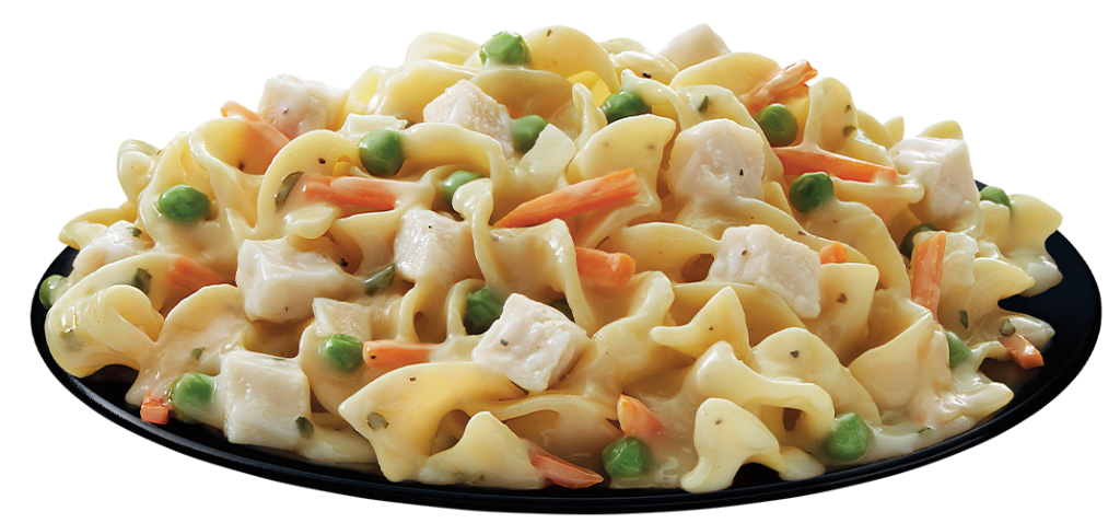 Pasta with White Chicken, Peas & Carrots