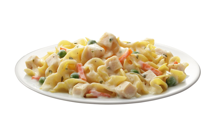 Pasta with White Chicken, Peas & Carrots